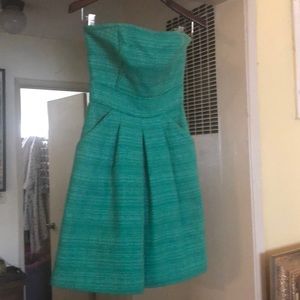 Strapless beautiful green dress